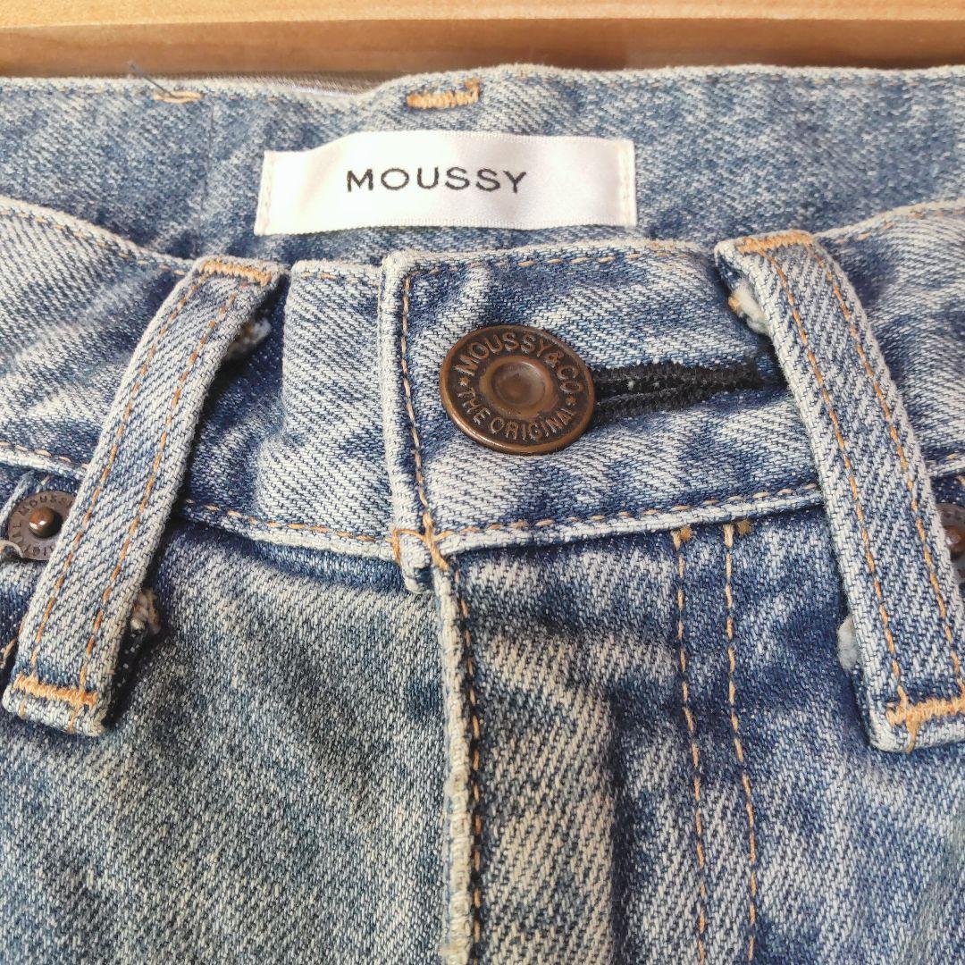 美品✦MOUSSY/ マウジーMVS FLARE/S/ライトブルー/ストレッチ