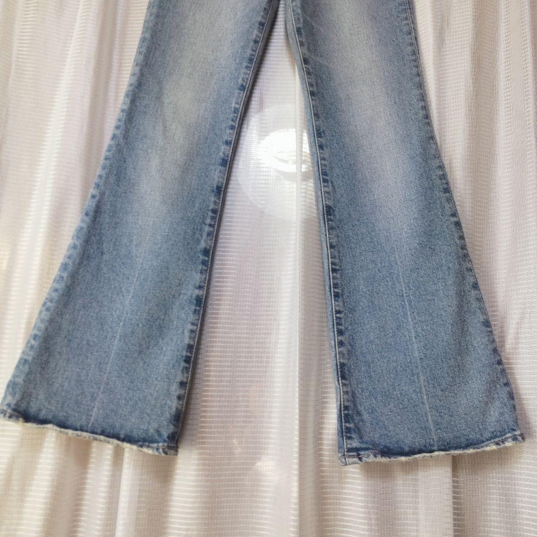 美品✦MOUSSY/ マウジーMVS FLARE/S/ライトブルー/ストレッチ