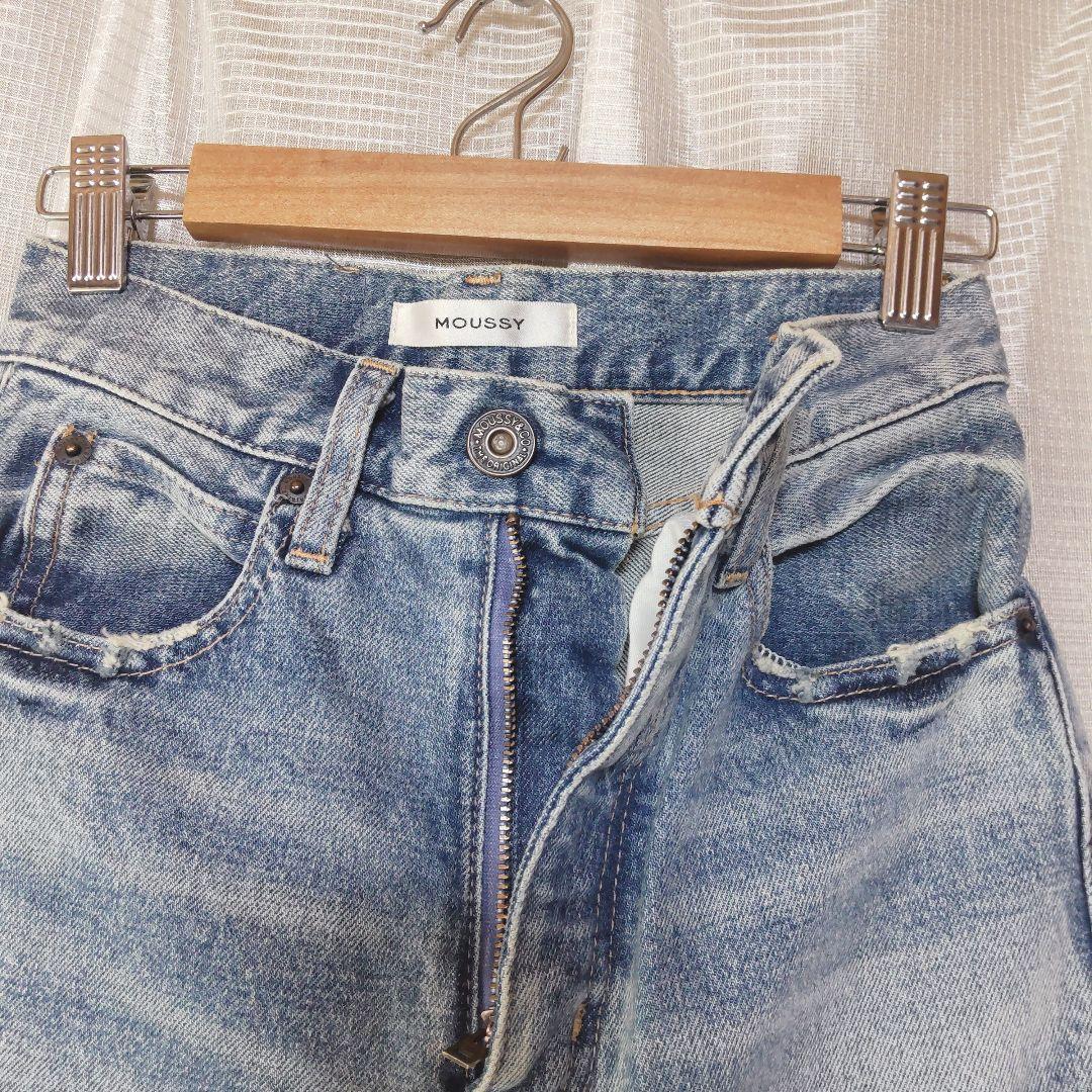 美品✦MOUSSY/ マウジーMVS FLARE/S/ライトブルー/ストレッチ