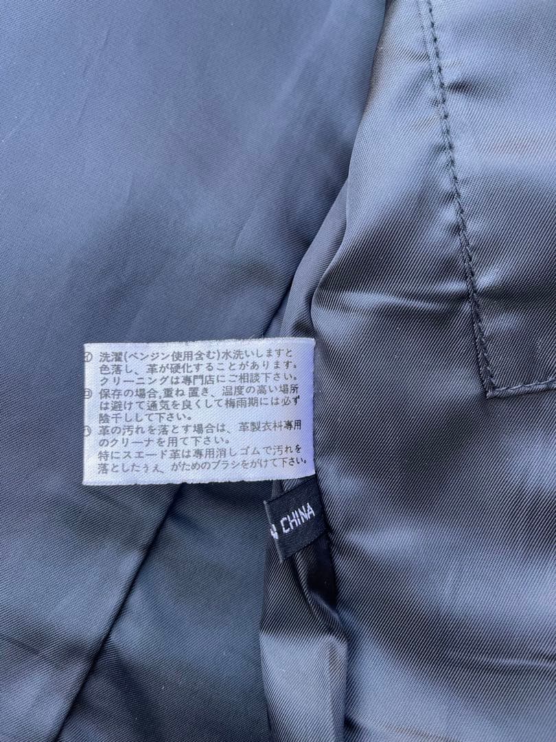 SHIPSシップス　バッファローレザーカーコートMブラック