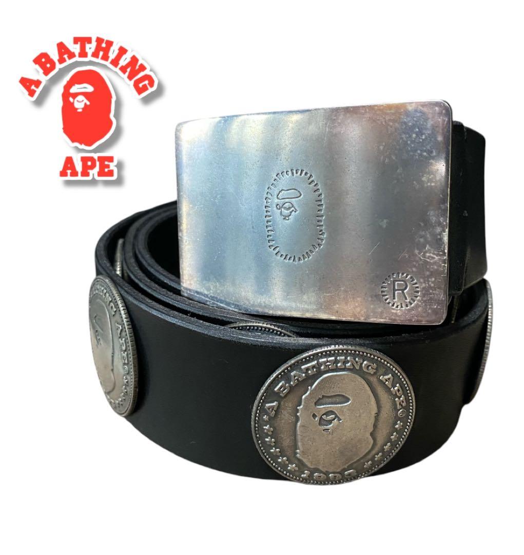 【廃盤】BAPE LOGO レザー ベルト メンズ
