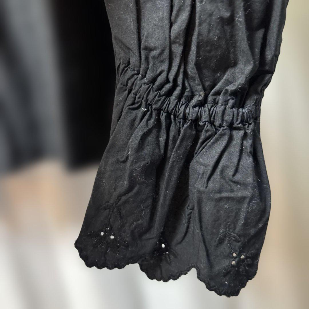 nest Robe ネストローブ フリル カラー 袖口 黒シャツ ブラウス