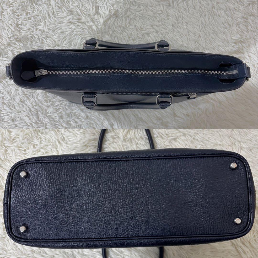 【美品】 COACH ベケット サファイアーノレザー トートバッグ ネイビー