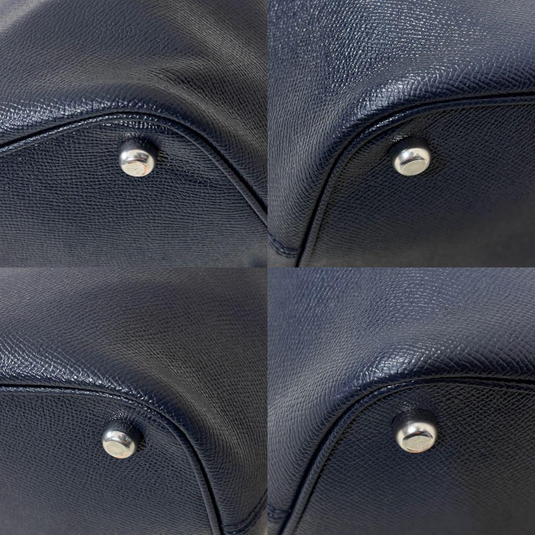 【美品】 COACH ベケット サファイアーノレザー トートバッグ ネイビー