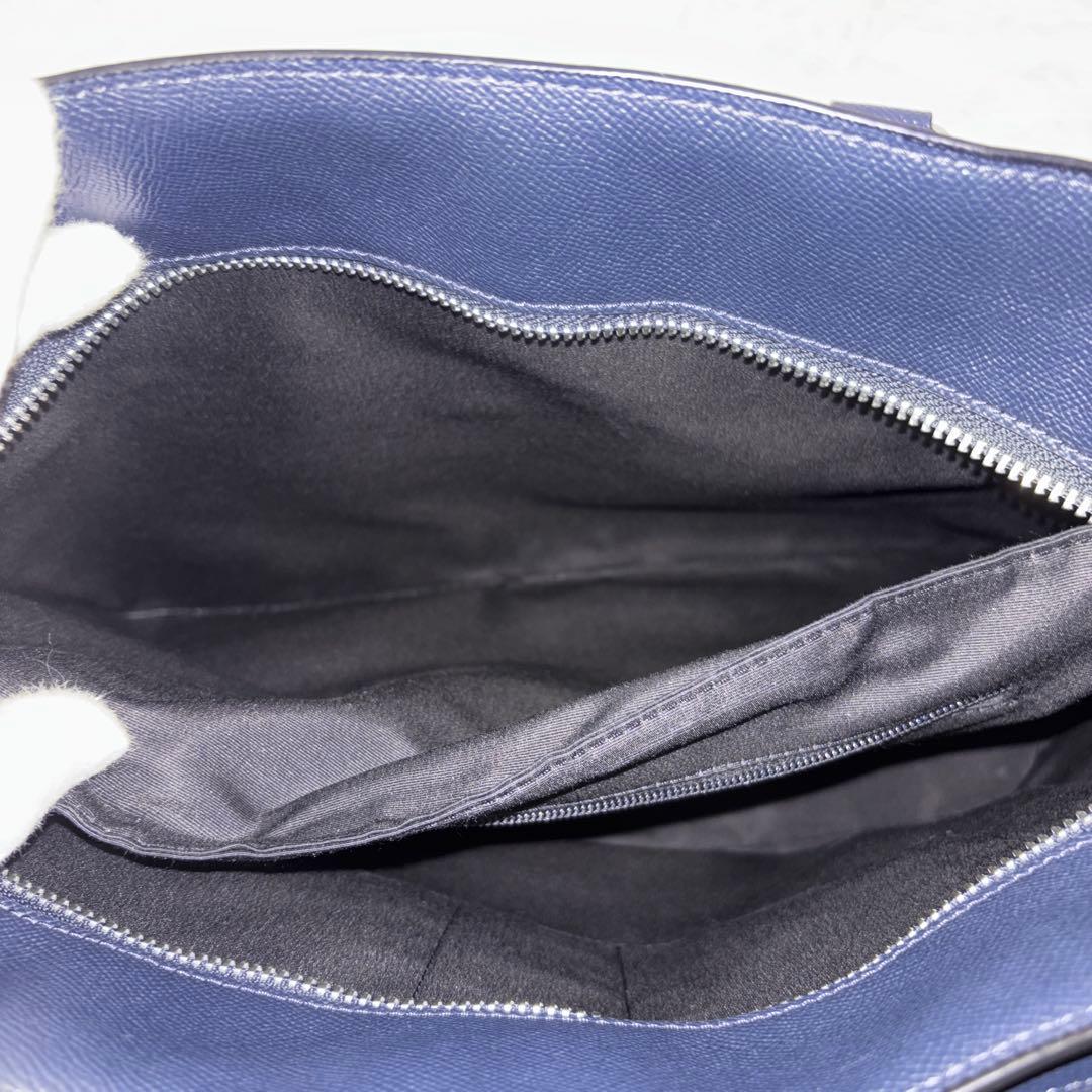 【美品】 COACH ベケット サファイアーノレザー トートバッグ ネイビー
