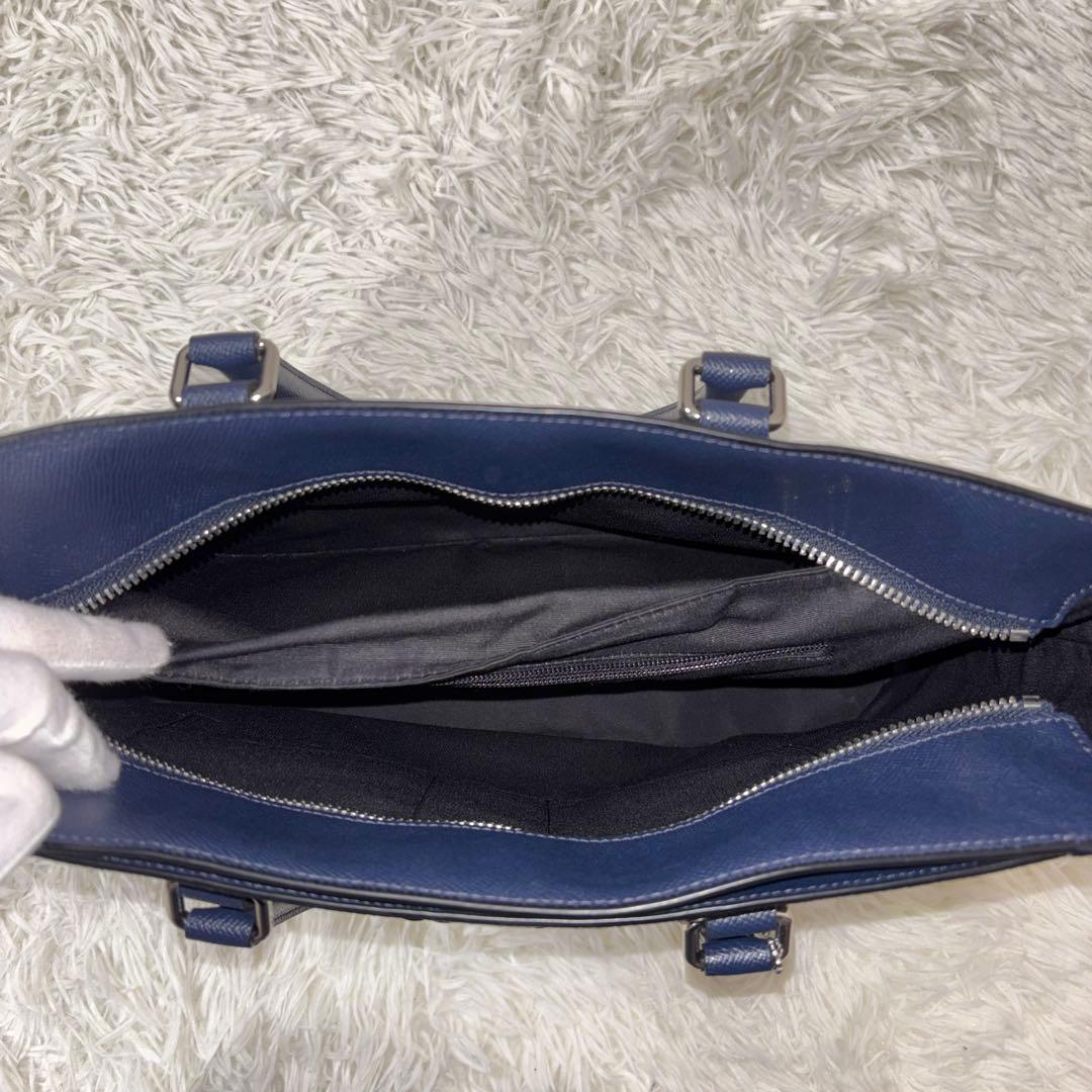 【美品】 COACH ベケット サファイアーノレザー トートバッグ ネイビー