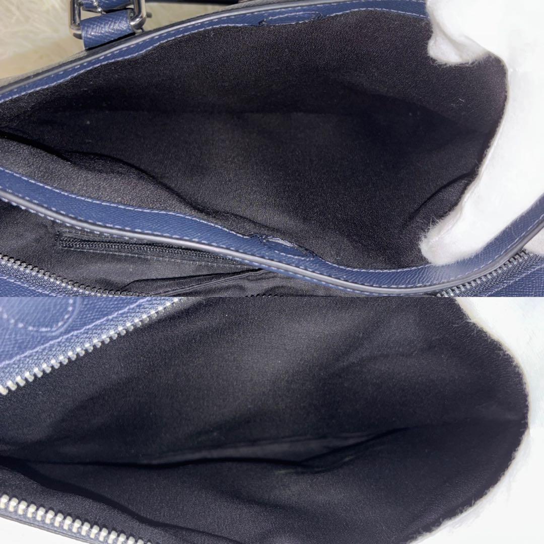 【美品】 COACH ベケット サファイアーノレザー トートバッグ ネイビー