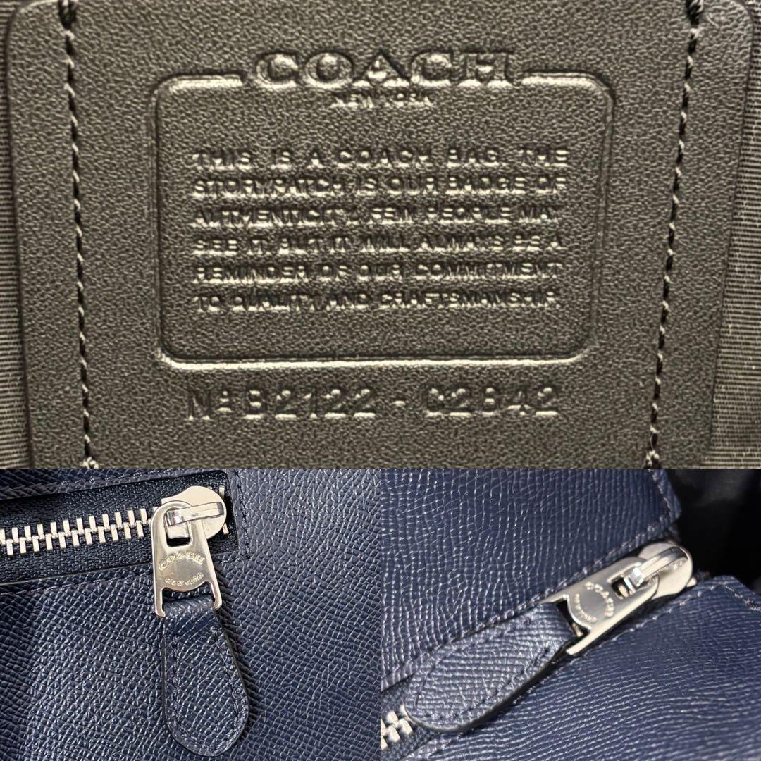 【美品】 COACH ベケット サファイアーノレザー トートバッグ ネイビー