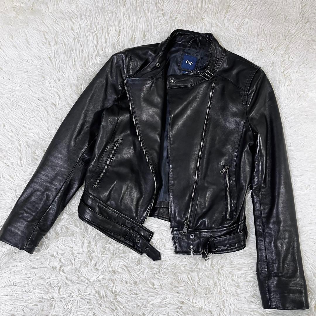 Gap ギャップ シングルライダースジャケット 羊革 サイズXS 160/80A