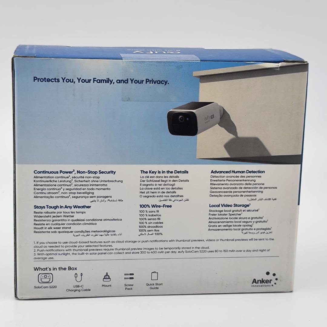 Eufy SoloCam S220 屋外防犯カメラ 2K ソーラー充電