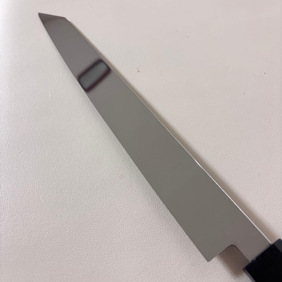 【特価限定】270mm 切付柳刃包丁 鏡面　黒檀八角柄 刺身包丁 「全鋼」'ᘗ