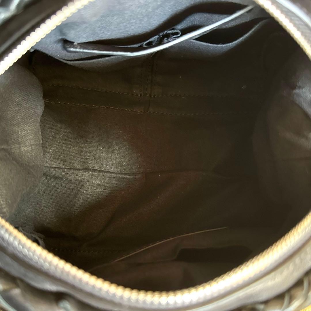 専用品FALORNI イントレチャート ブラック レザー 2WAYハンドバッグ