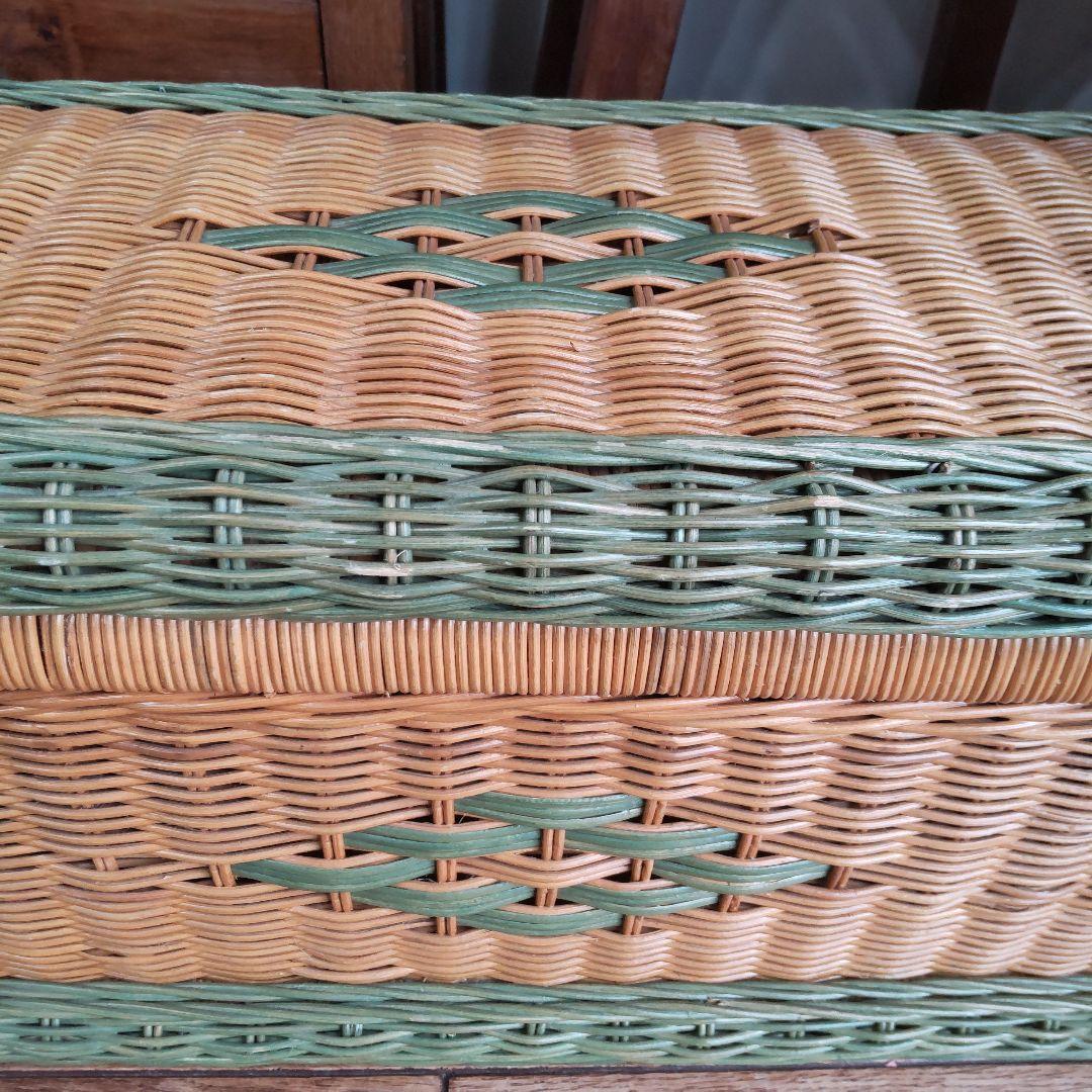 【ラタンの収納ボックス】籐家具 昭和レトロ 北欧 ヴィンテージ アンティーク