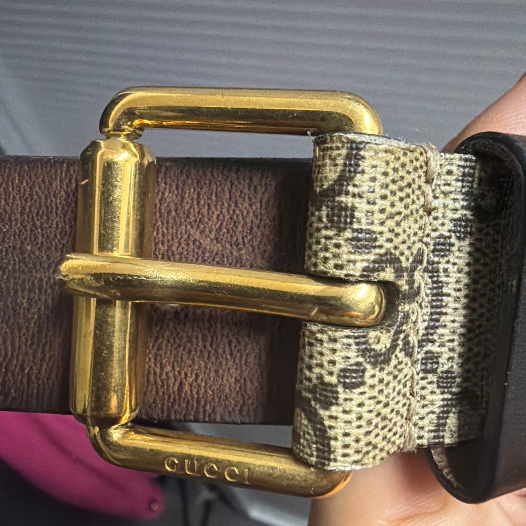 グッチ スネークプリントGGベルト ベージュ