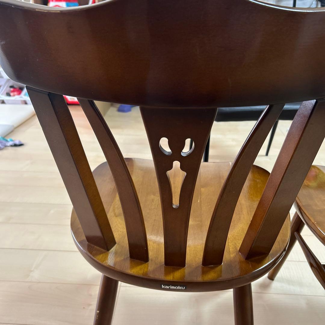 Karimoku COLONIAL CC18 model 肘無　ブラウン　2脚