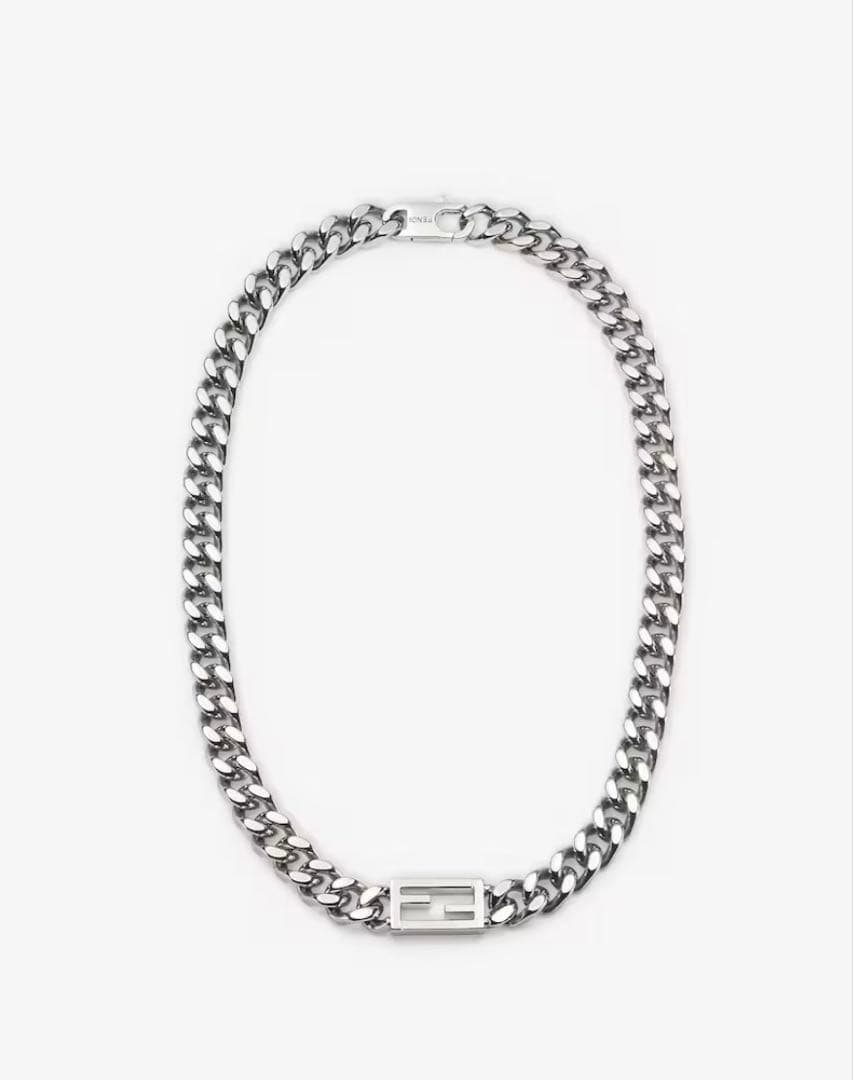 フェンディ ネックレス バゲット チョーカー 喜平 シルバー 大ぶり