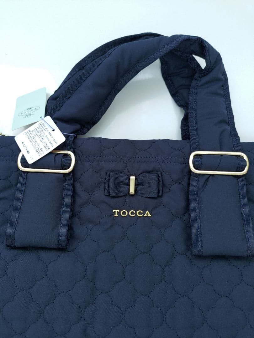 【新品】TOCCA トッカのクローバーキルトマザーズバッグ　ネイビー