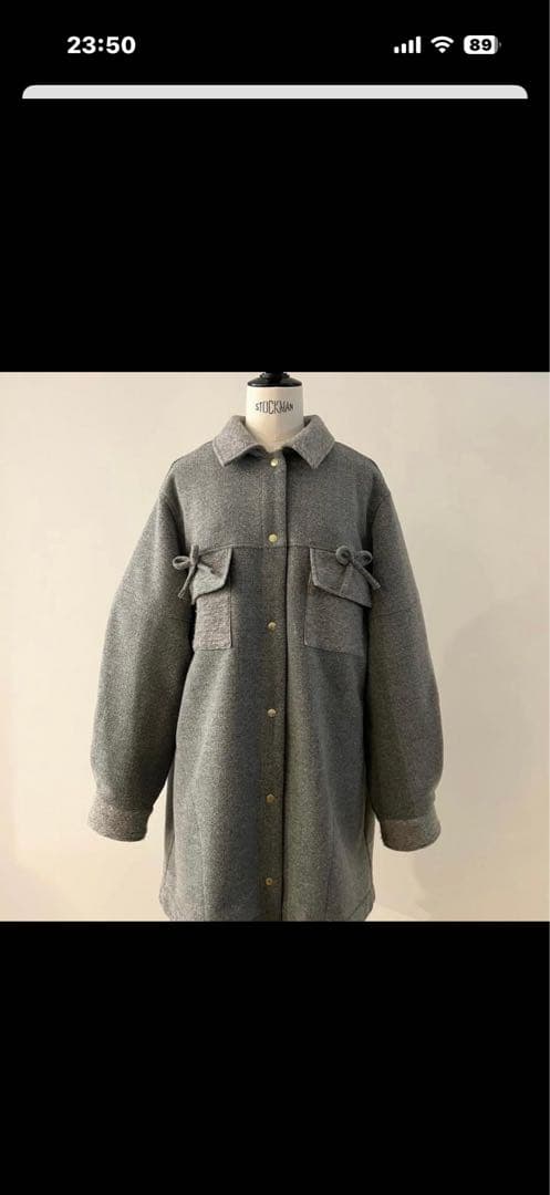 グレー ウール混合カジュアルジャケット