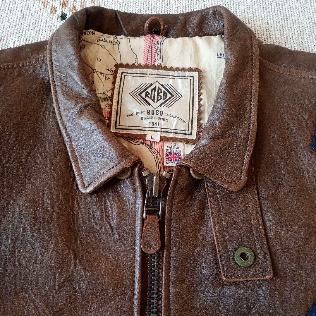〈ROBO〉 レザージャケット（羊革） Lサイズ　ヴィンテージ品