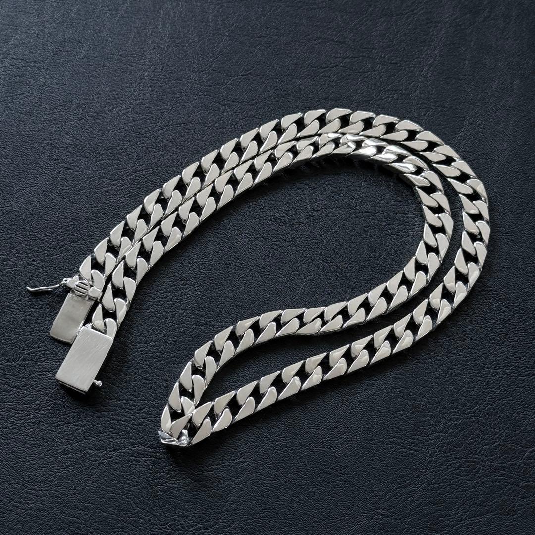 鑑定書付き 50cm シルバー925刻印あり 喜平チェーン ネックレス 重厚