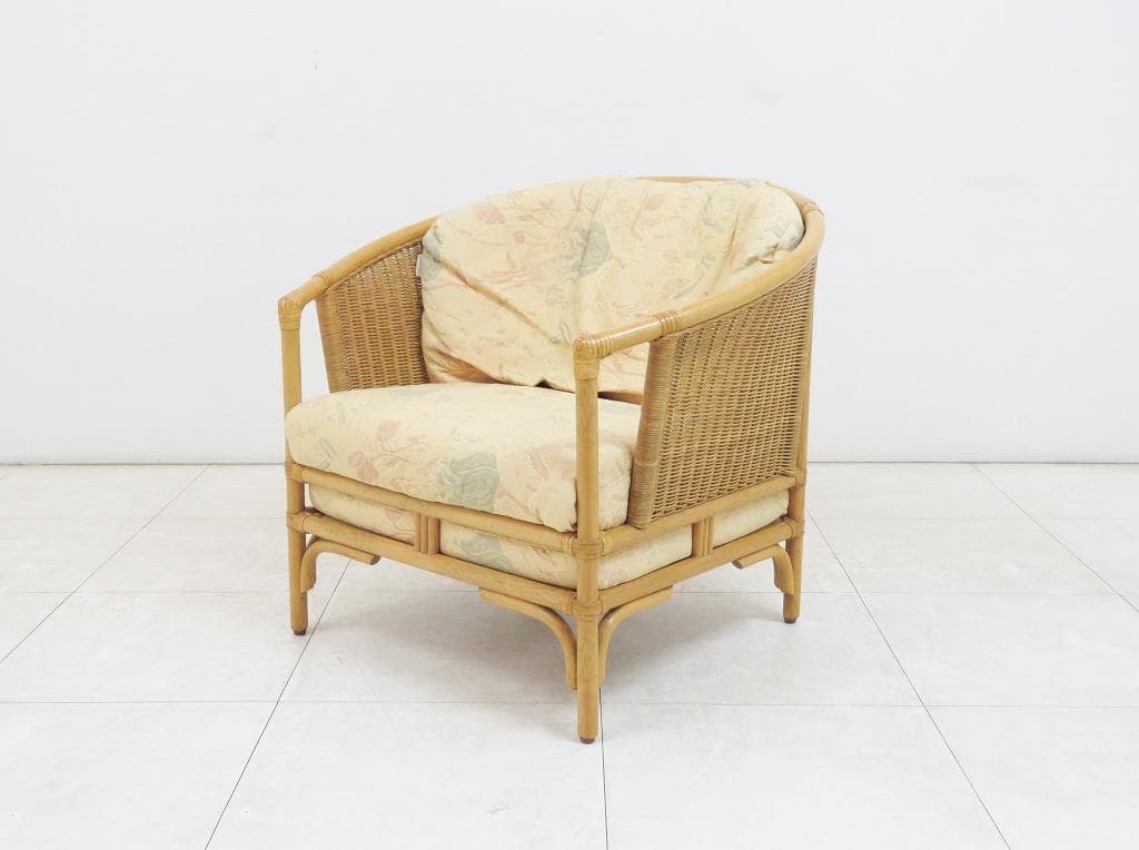 カサブランカ リトモ シングルソファ 11万 ラタン ファブリック 1人掛け