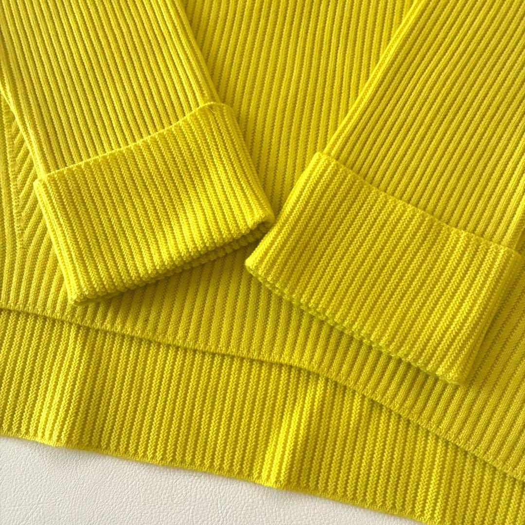 【極美品】ボールジィ　オーバーサイズリブタートルニット　ウール生地　イエロー