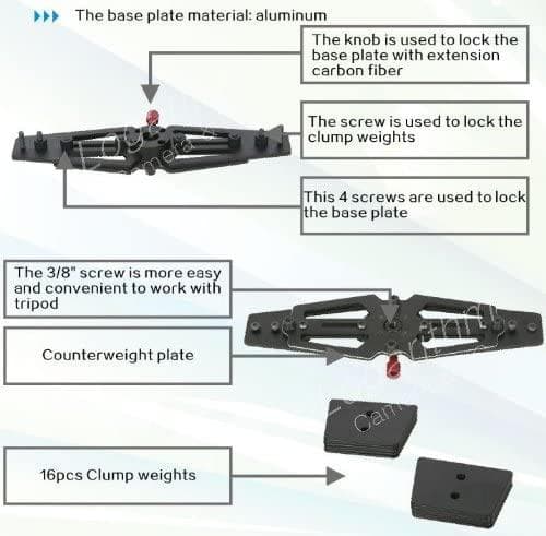 カーボンファイバー製スタビライザー 3.0kg対応  stabilizer