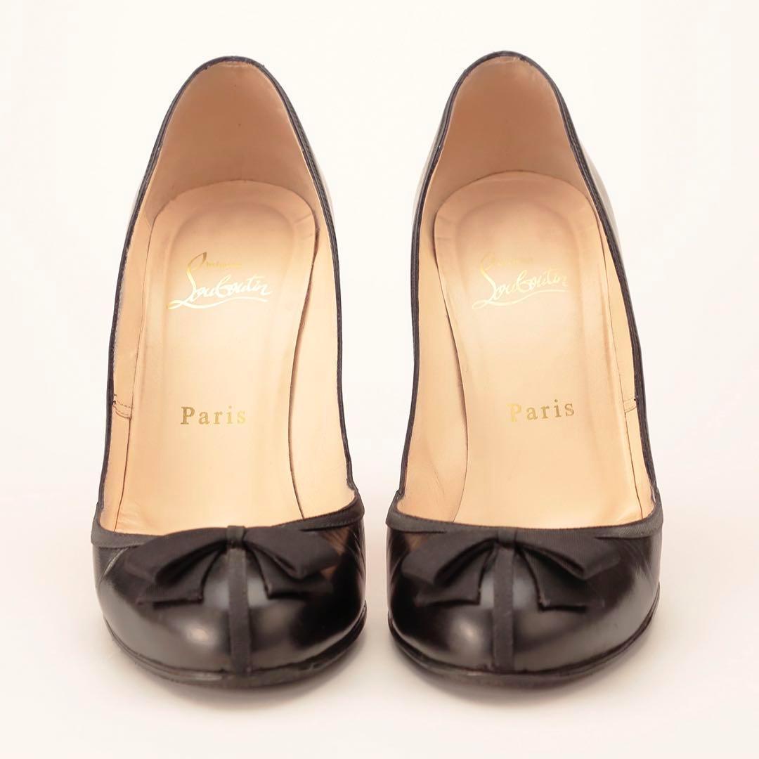 美品✨クリスチャンルブタン　ハイヒール　レッドソール　ビブラムソール　リボン