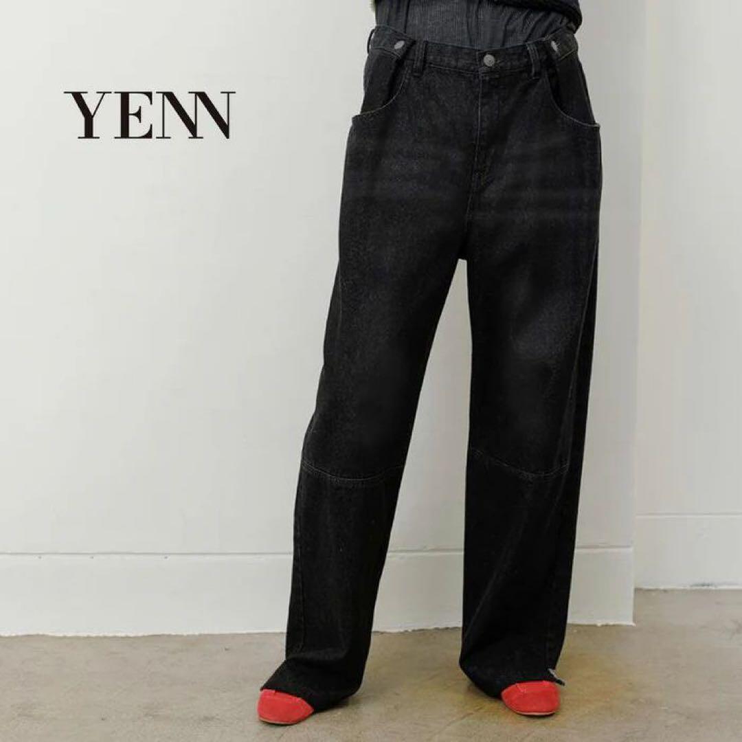 新品タグ付き⭐︎YENN(イェン) タックベルト デザイン パンツ　BLACK 黒