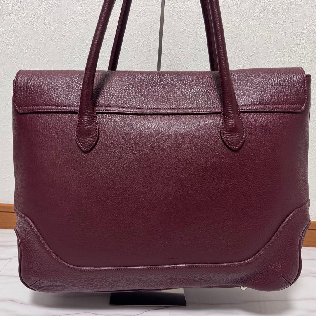 美品✨ペッレモルビダ フラップ トートバッグ ダークレッド タグ&ホイッスル付