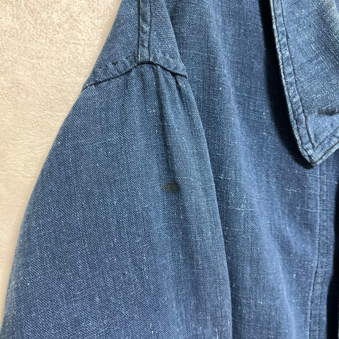 30s〜40s フレンチヴィンテージ インディゴリネン ワークジャケット