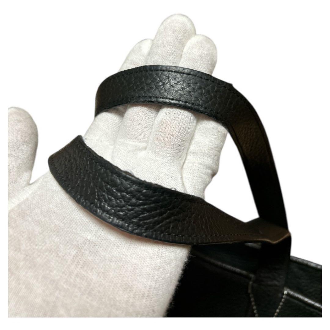 COACH コーチ メンズ シボ革 黒 レザートートバッグ