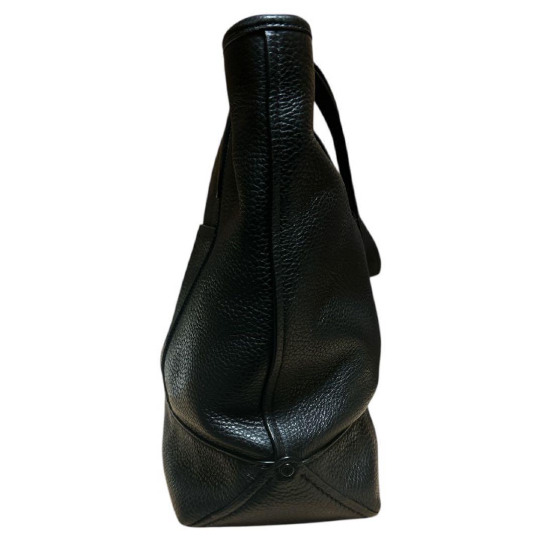 COACH コーチ メンズ シボ革 黒 レザートートバッグ