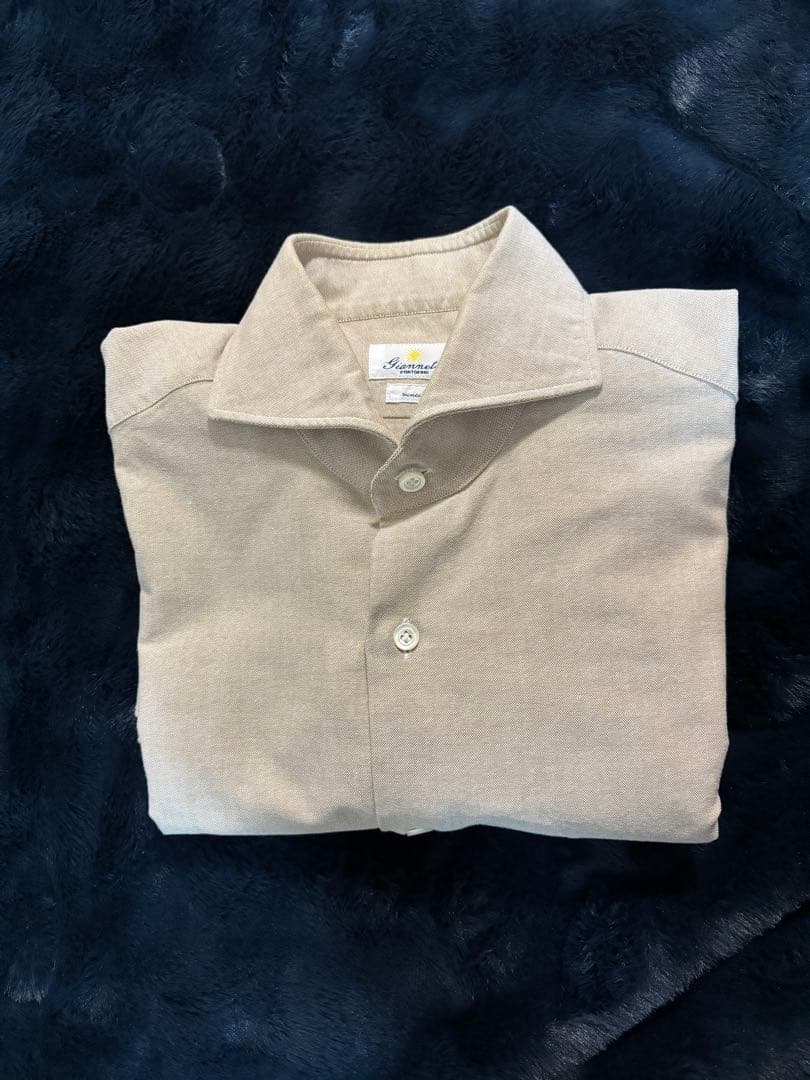 GIANNET ベージュ コットン 長袖ワイシャツ