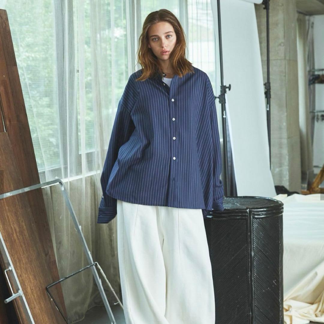 OPENING ACT 尾州ウールリラックスフィットシャツ