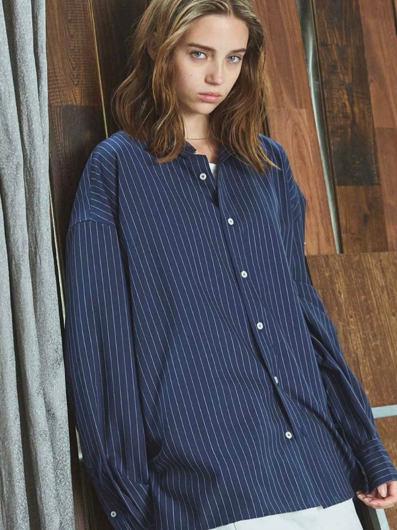 OPENING ACT 尾州ウールリラックスフィットシャツ