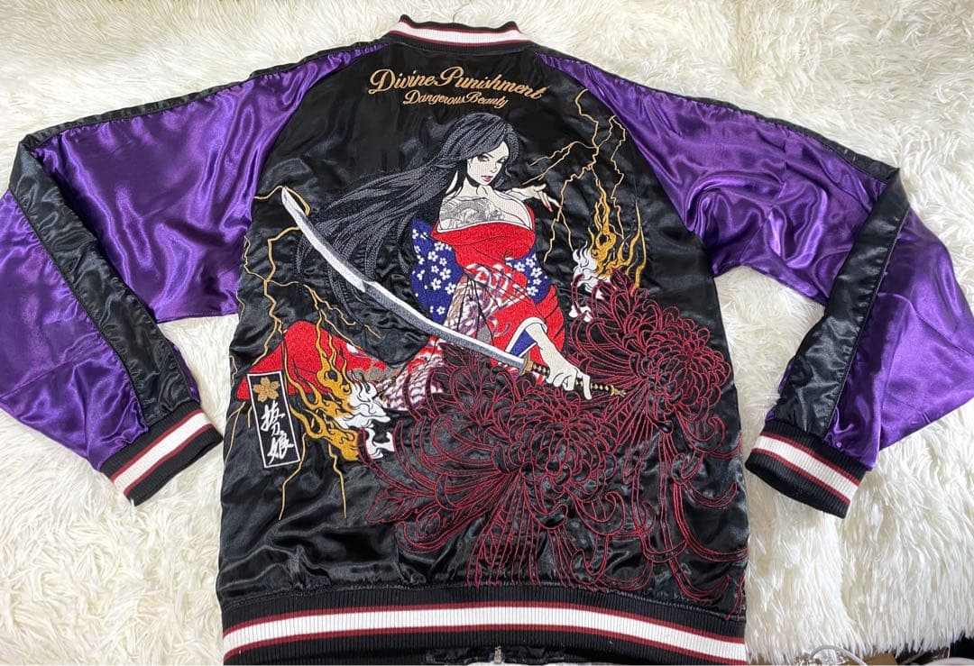 【流儀圧搾】抜刀娘 スカジャン リバーシブル sizeXXL 妃那 美月 一華