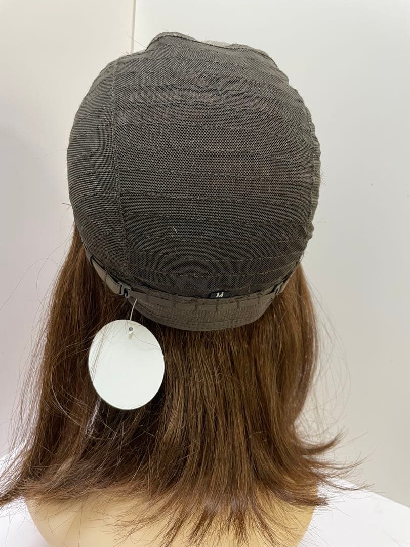 フルウィッグ人毛100%人毛ウィッグ医療ウィッグロングストレート広い頭皮ブラウン