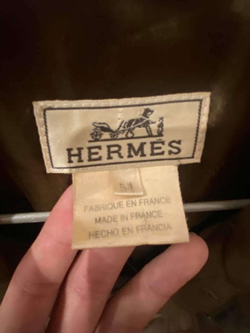 HERMES ポリアミド中綿入りハーフコート