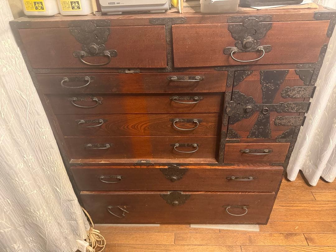 日孟　銘木　昭和レトロ素敵なアンティーク　タンス箪笥　収納けやき？欅？