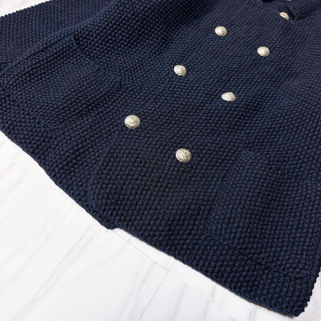 インバーアラン SHIPS別注 ニットジャケット カーディガン ダブル ネイビー