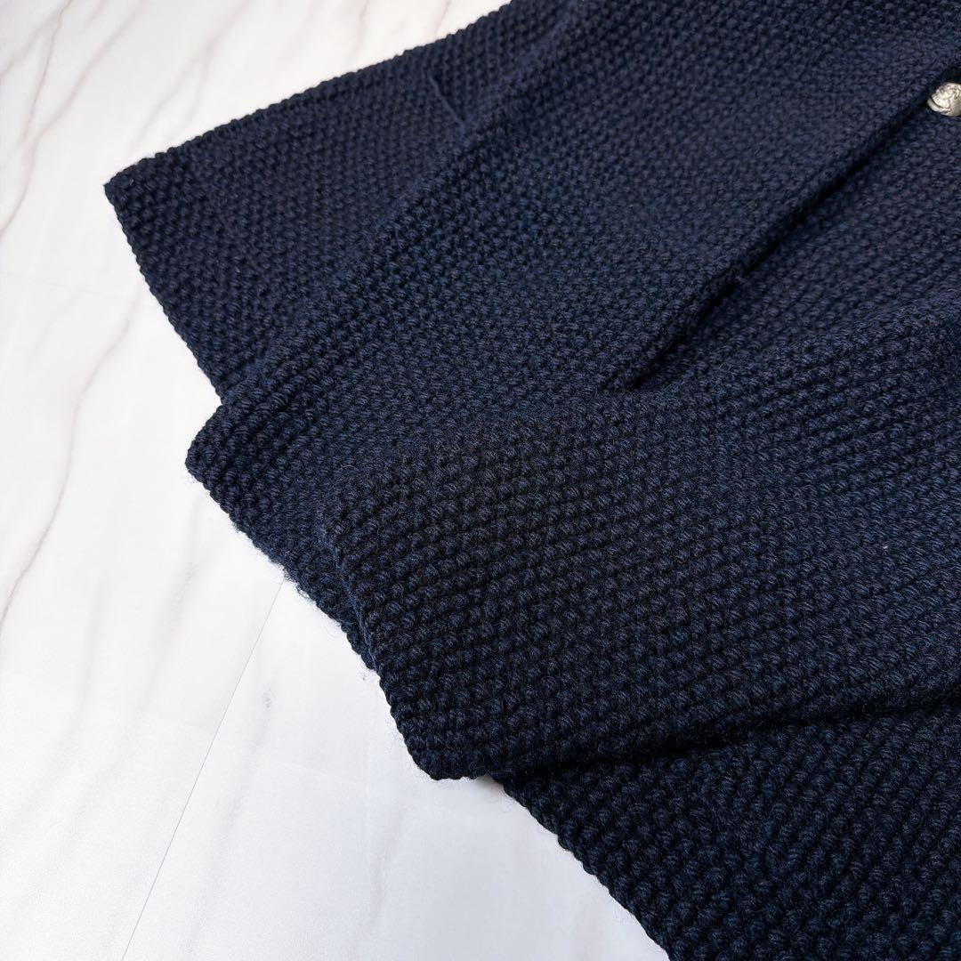 インバーアラン SHIPS別注 ニットジャケット カーディガン ダブル ネイビー