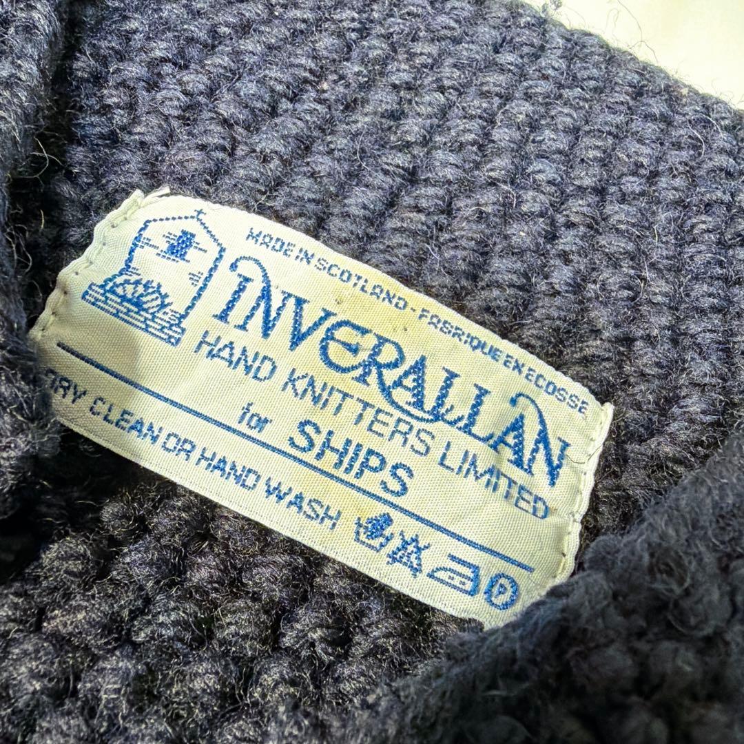 インバーアラン SHIPS別注 ニットジャケット カーディガン ダブル ネイビー