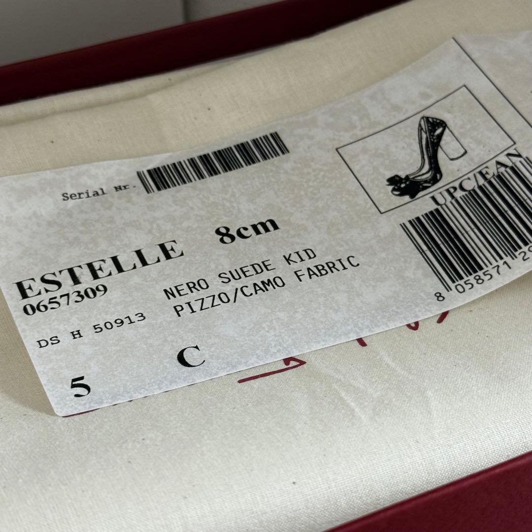 Ferragamo ESTELLE レースヒール 5C 黒