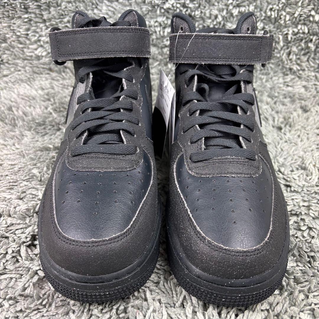 未使用 ナイキ エアフォース1 ミッド \"ブラック グレー /天然皮革/