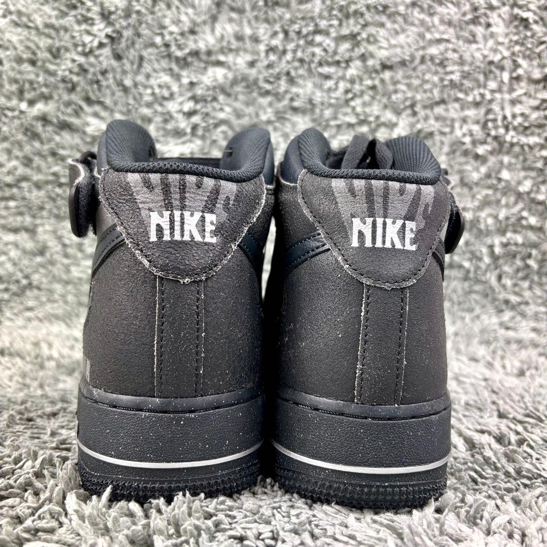 未使用 ナイキ エアフォース1 ミッド \"ブラック グレー /天然皮革/