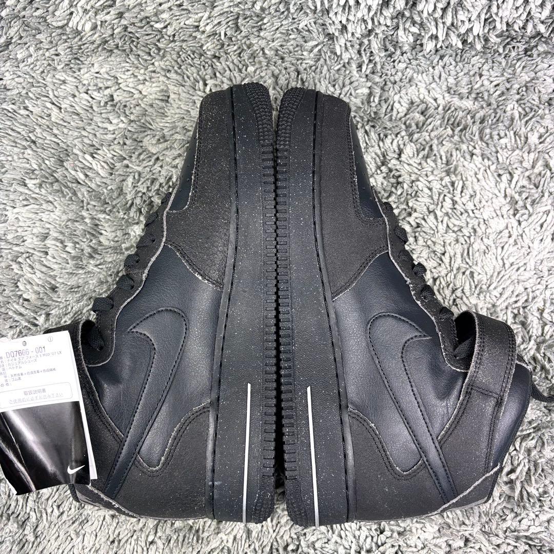 未使用 ナイキ エアフォース1 ミッド \"ブラック グレー /天然皮革/