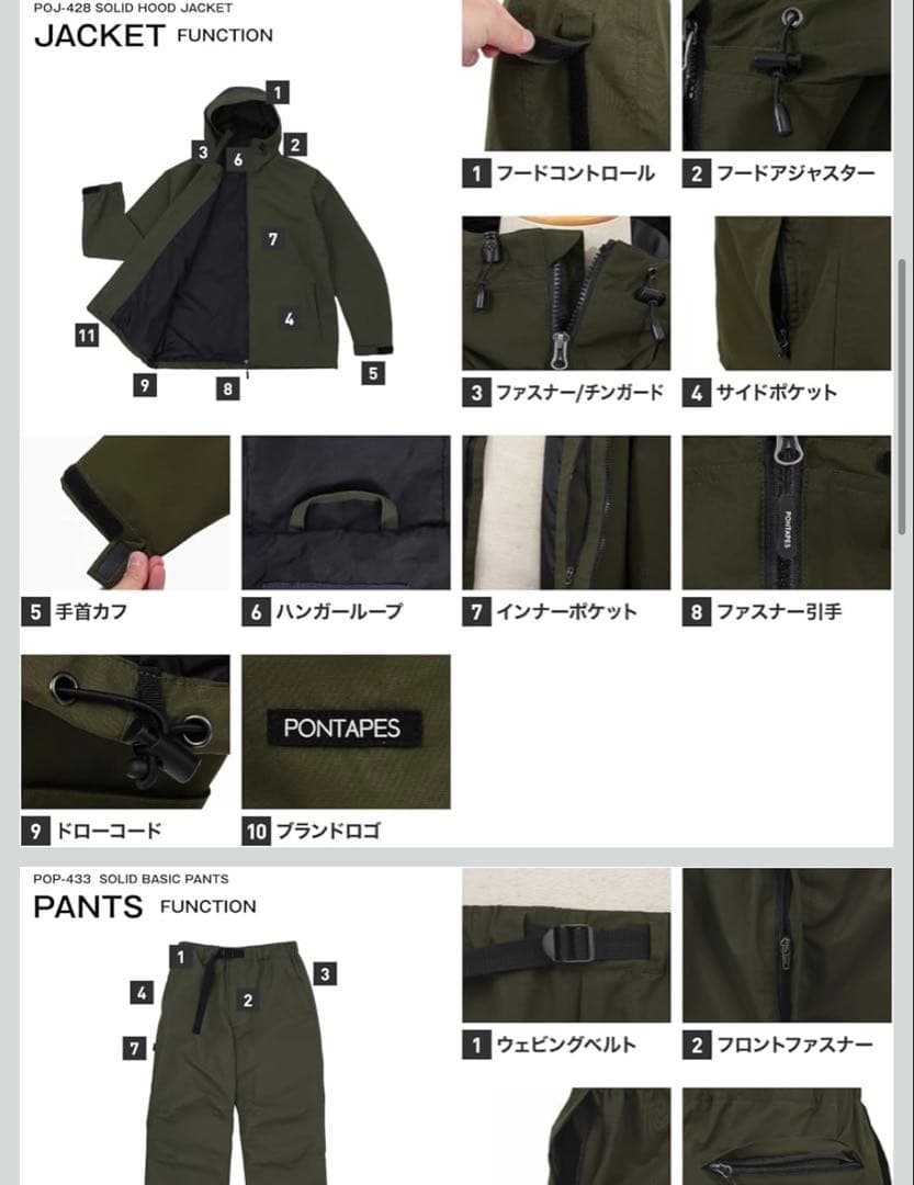 【新品未使用】スノーボードウェア 上下アーミーグリーン　即日発送