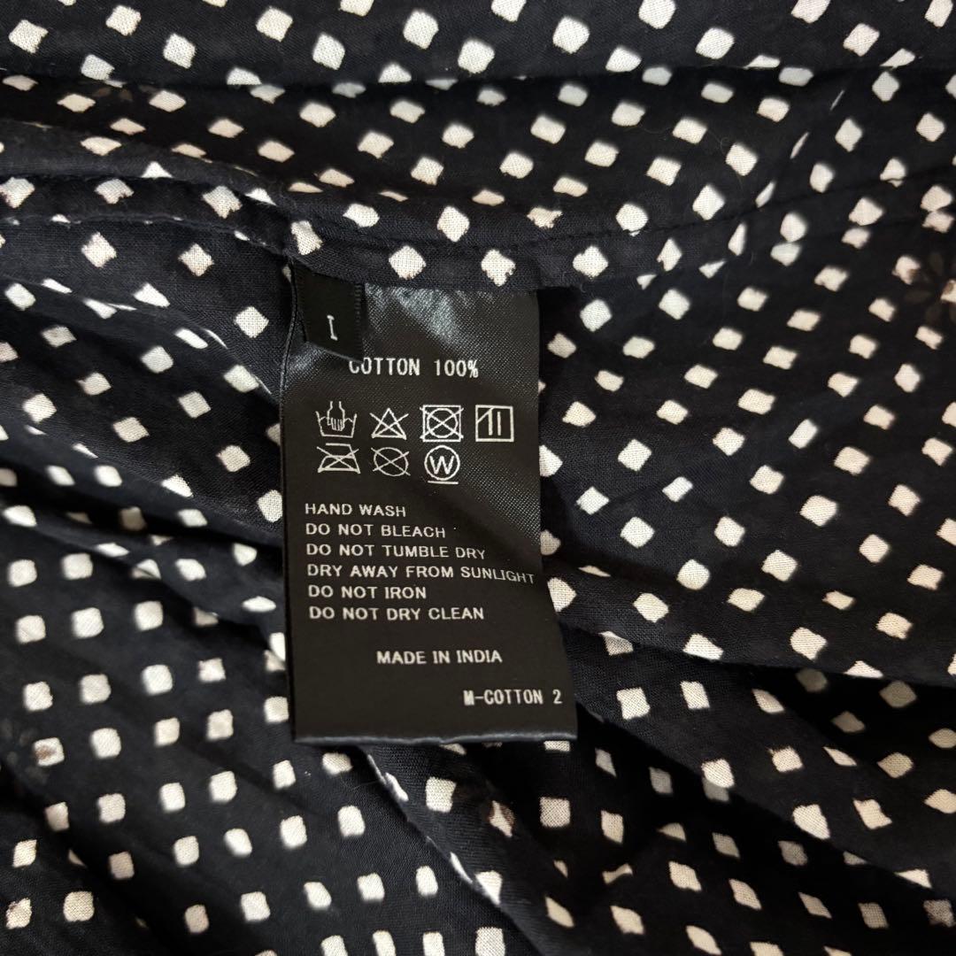 メゾン ド ソイル　80s コットン ブロック プリント Vネック シャツ