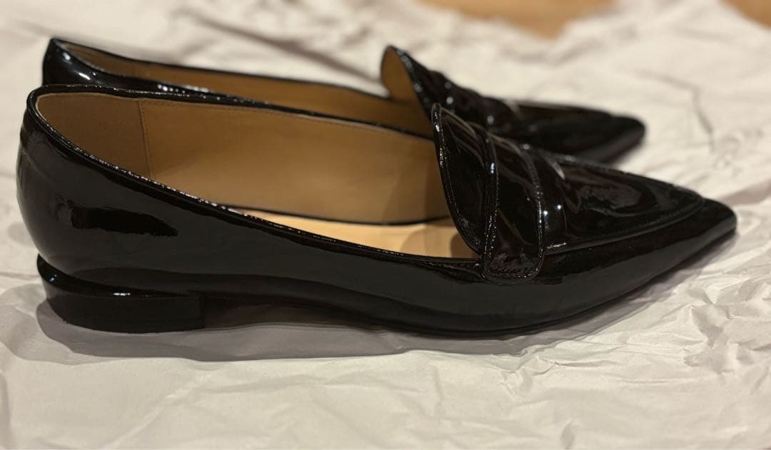 くまごろう　Fabio Rusconi ブラック フラットパンプス